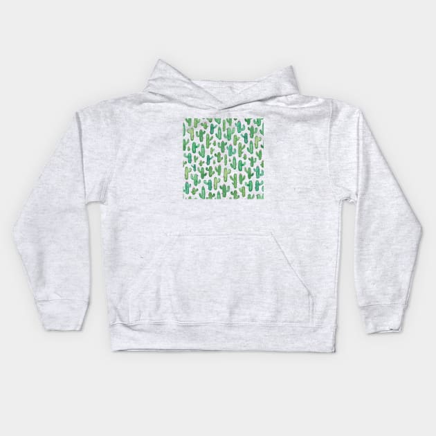 Cacti Pattern Kids Hoodie by Elena_ONeill